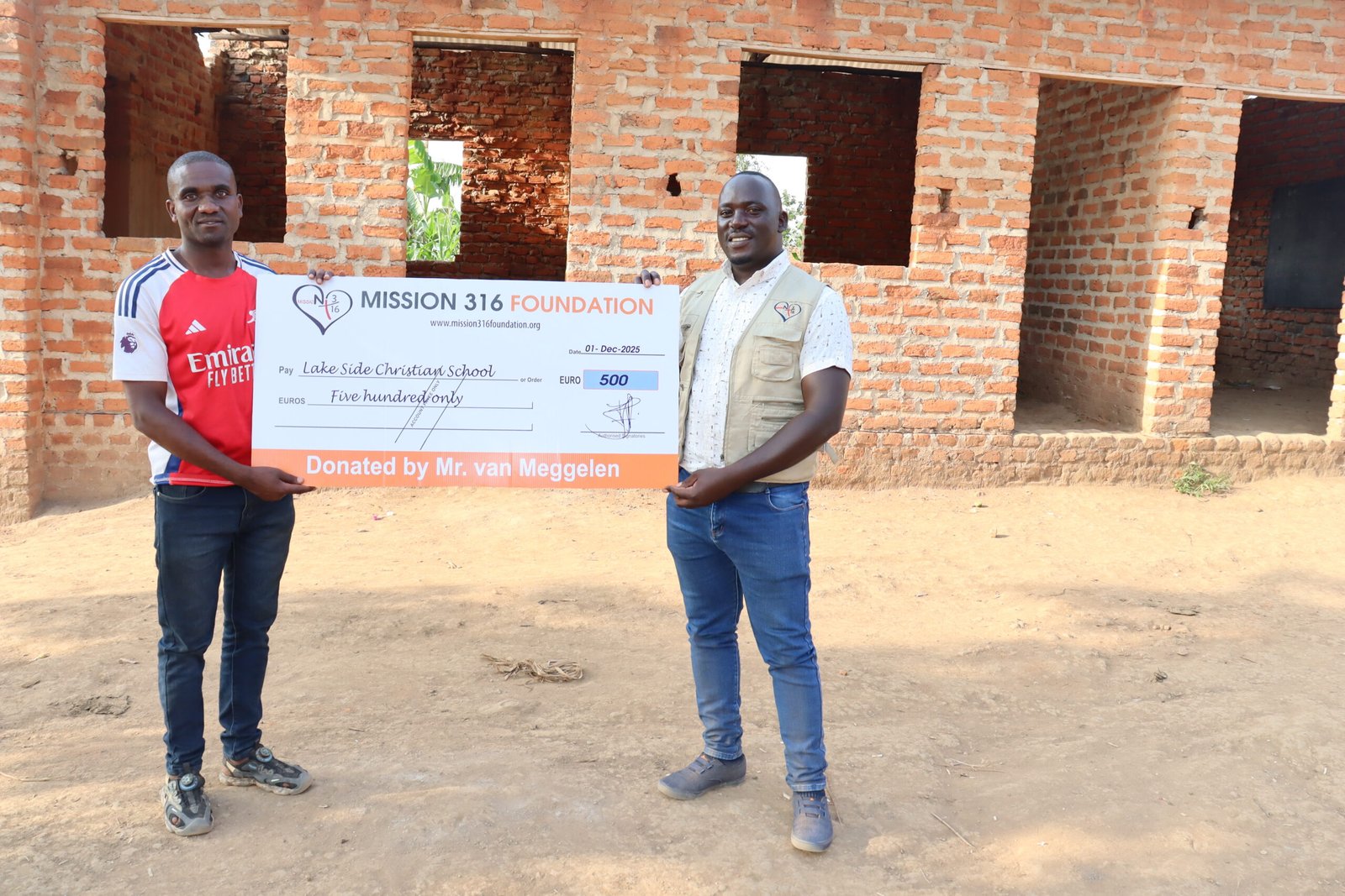 Donation for the roofing of a classroom block